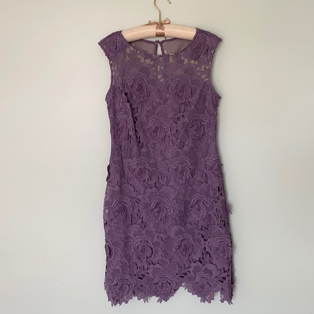 Nicole Miller Purple Lace Dress (6)